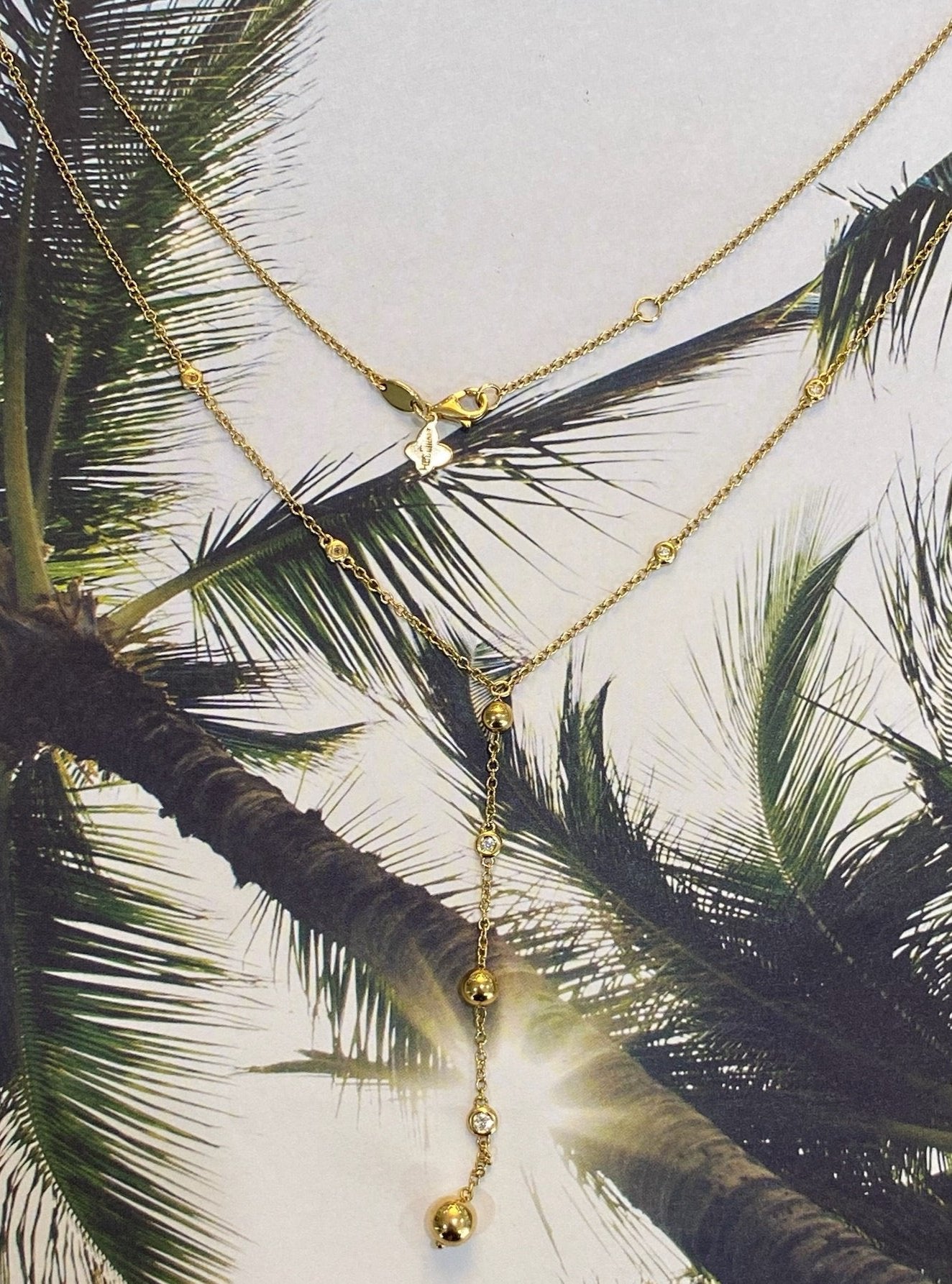 The Gilded Diamond Drop Lariat Necklace