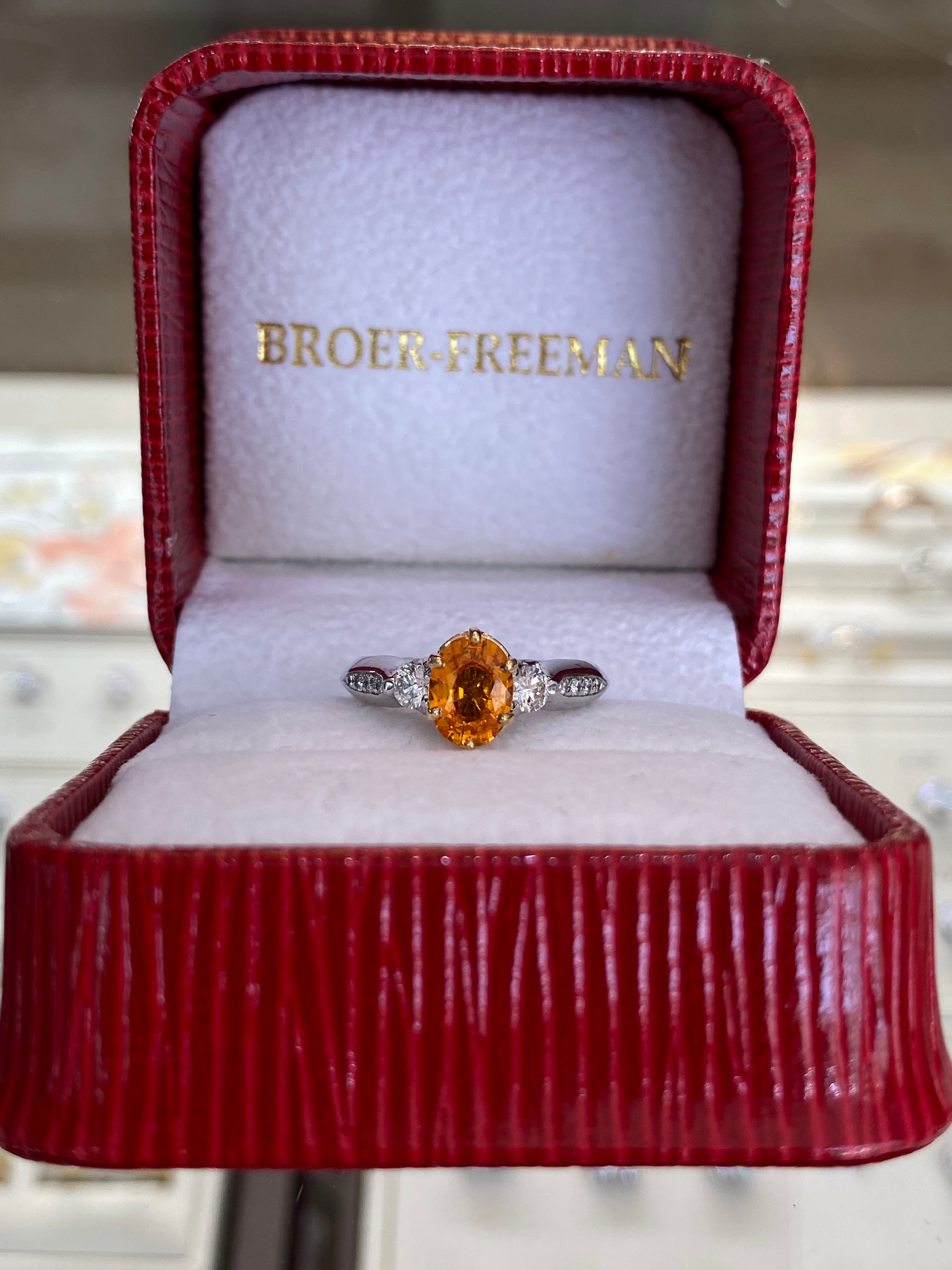 The Sunset Trilogy Orange Sapphire and Diamond Ring