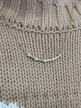 Load image into Gallery viewer, 14k Yellow Gold and Diamond Curved Bar Necklace