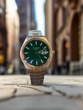 Load image into Gallery viewer, Green Dial Two Toned Bracelet Watch