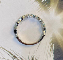 Load image into Gallery viewer, White Gold Diamond Wave Band Ring