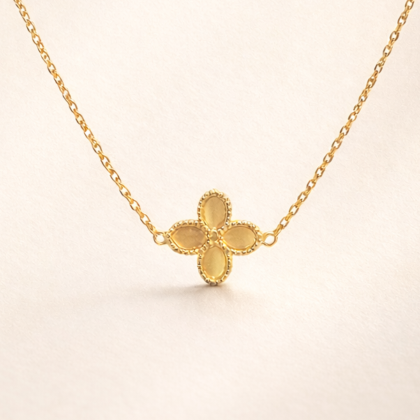 Golden Signature Quatrefoil Necklace