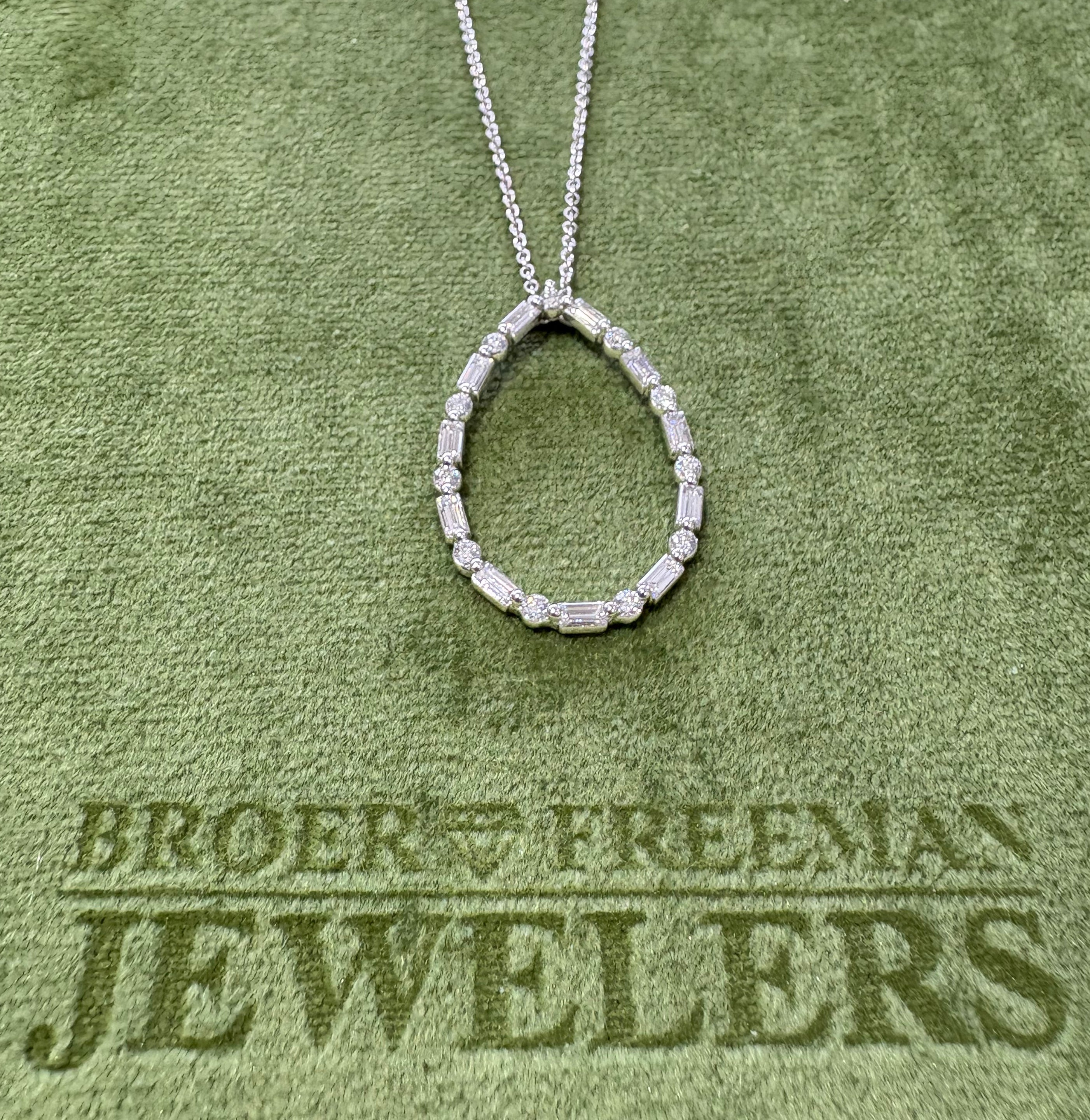 Open Teardrop Shape Diamond Necklace