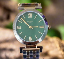 Load image into Gallery viewer, Green Mother of Pearl Gold & Silver Two Toned Watch