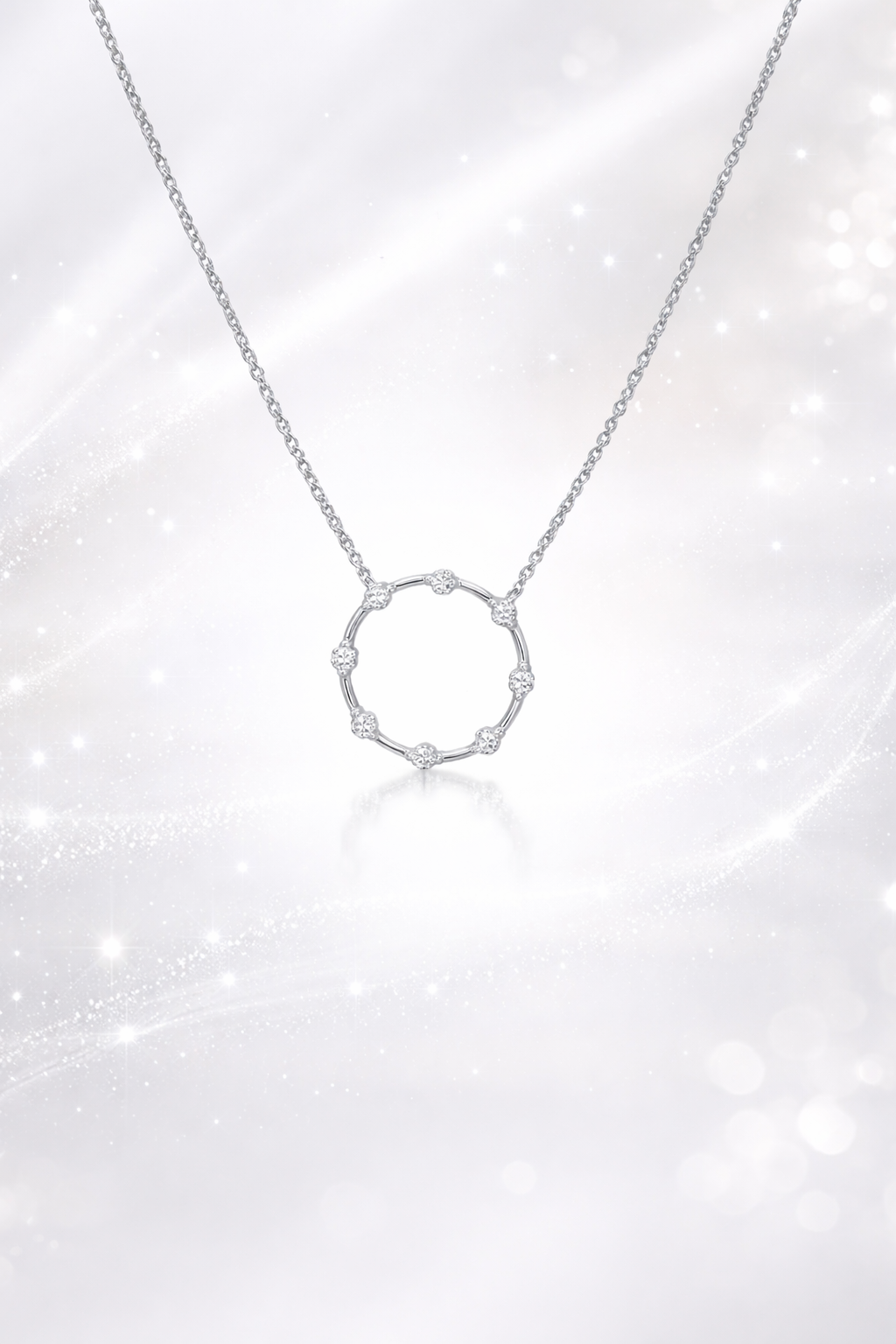 Radiant Orbit Diamond Circle Necklace