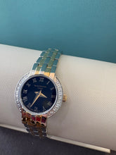 Load image into Gallery viewer, Black Dial Two Toned Bracelet Diamond Accent Petite Watch