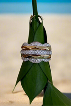 Load image into Gallery viewer, Two Toned Gold and Diamond Geometric Multi-Band Ring
