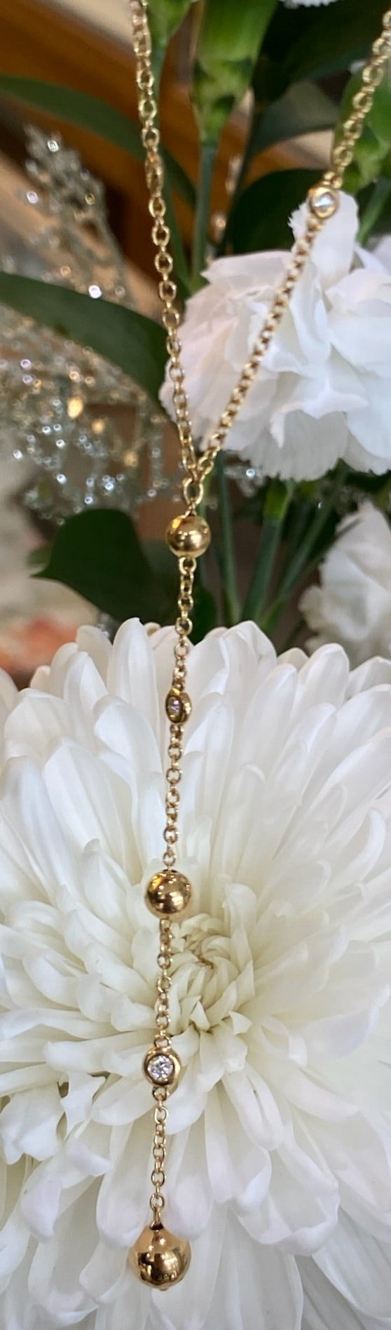 The Gilded Diamond Drop Lariat Necklace