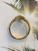 Load image into Gallery viewer, Yellow Gold and Diamond Chevron Style Beaded Band Ring