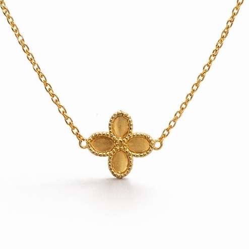 Golden Signature Quatrefoil Necklace