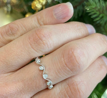 Load image into Gallery viewer, White Gold Diamond Wave Band Ring