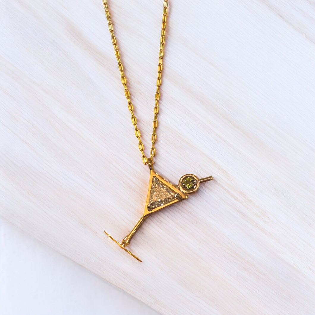 Yellow Gold Martini Necklace