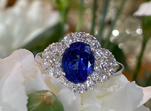 Load image into Gallery viewer, 18K White Gold Tanzanite and Diamond Ring
