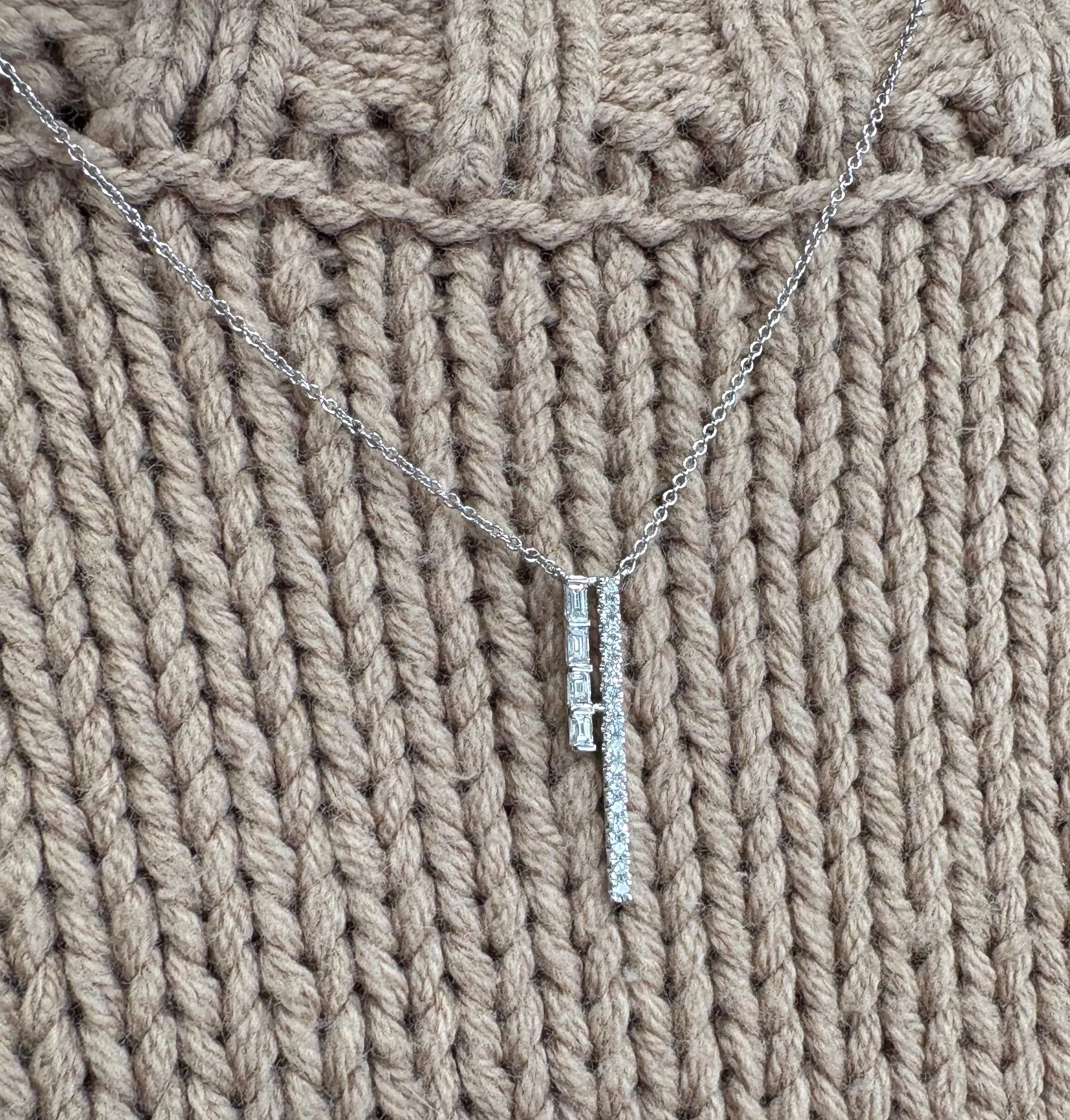 Vertical Bar Diamond Necklace