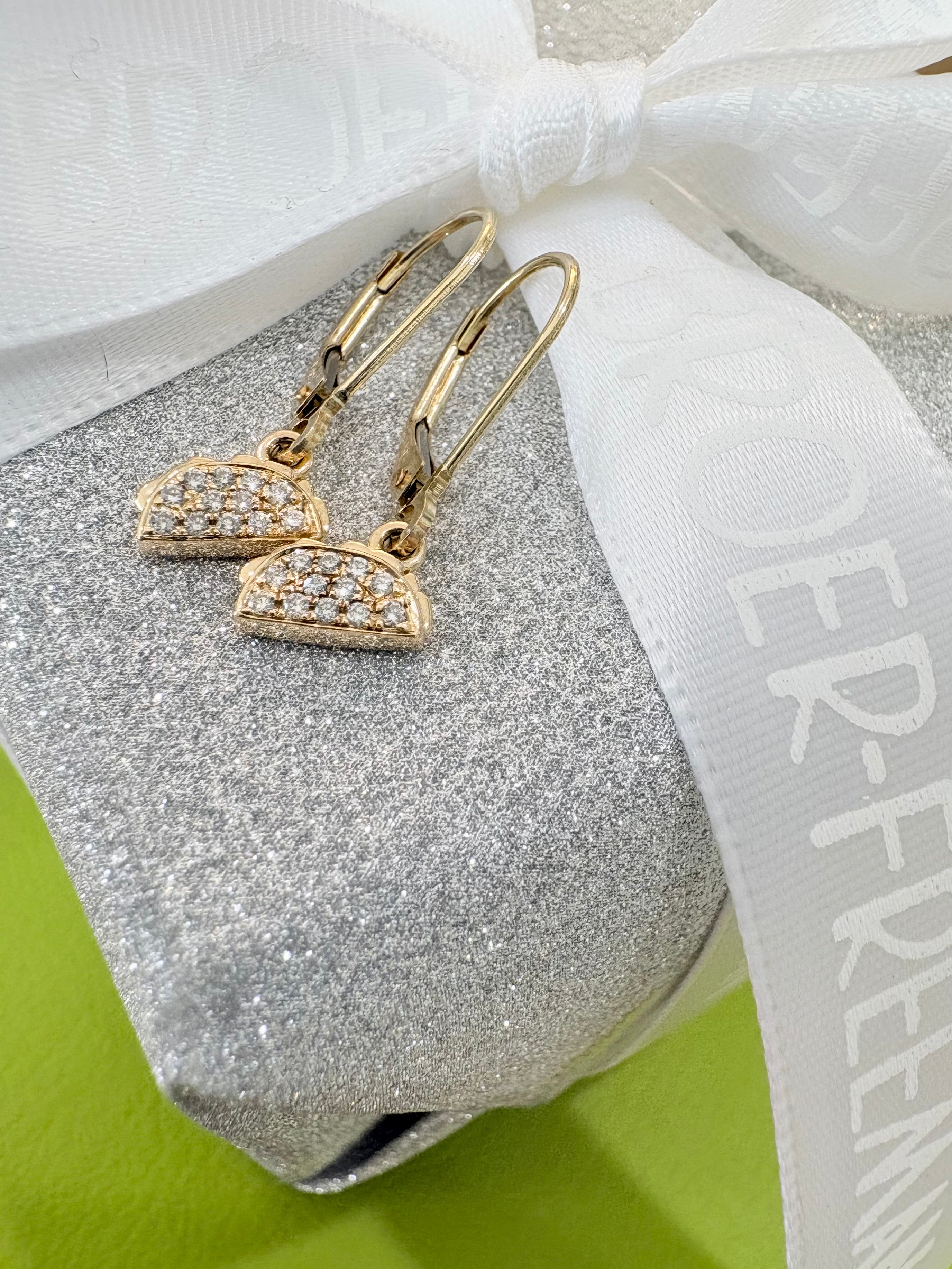 Yellow Gold and Diamond Taco Earrings