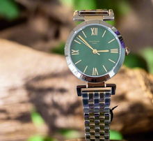 Load image into Gallery viewer, Green Mother of Pearl Gold & Silver Two Toned Watch