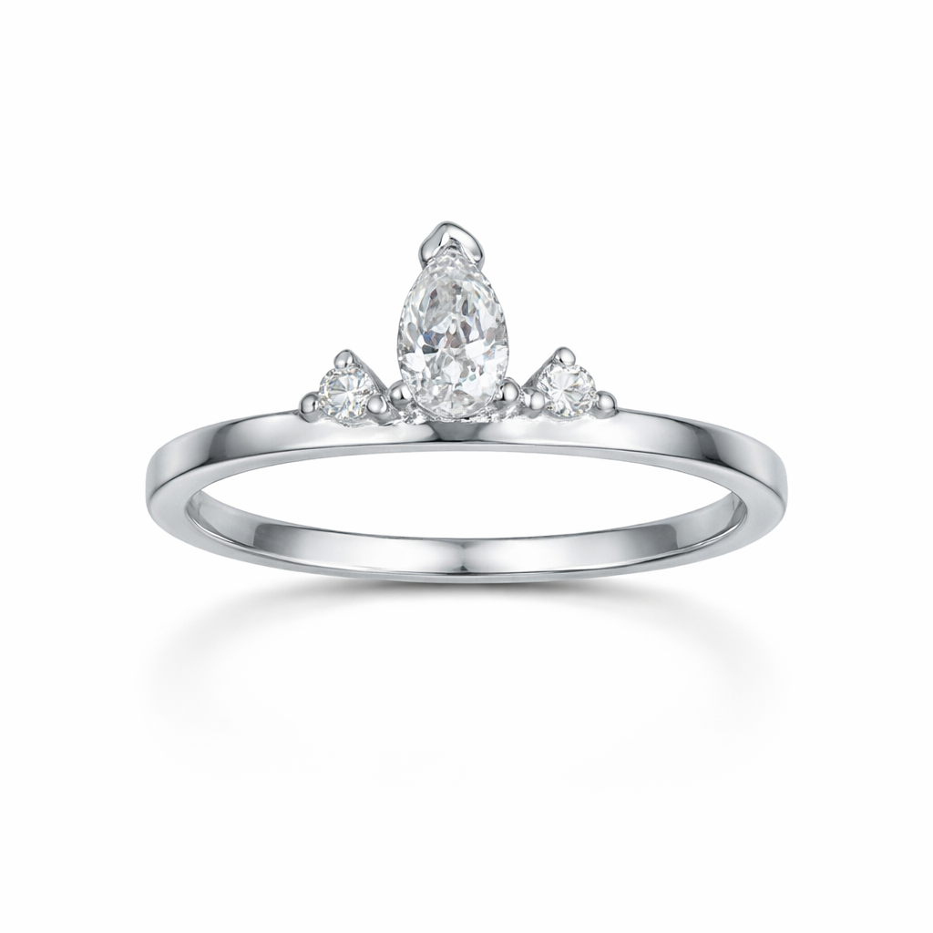 Pear Tiara Diamond Ring