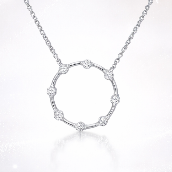 Radiant Orbit Diamond Circle Necklace