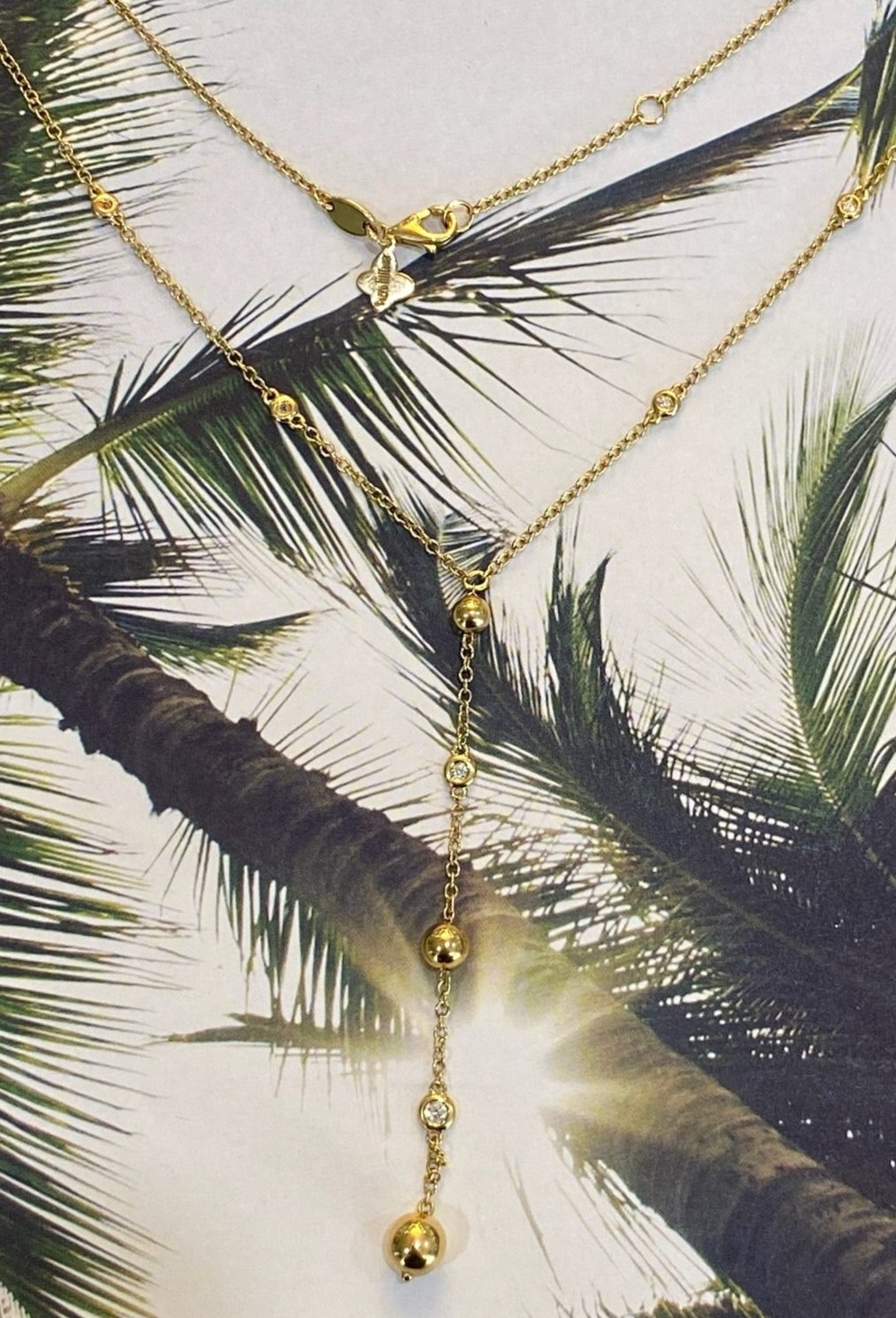 The Gilded Diamond Drop Lariat Necklace