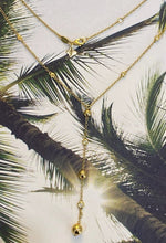 Load image into Gallery viewer, 18K Yellow Gold Bead and Diamond Y Necklace