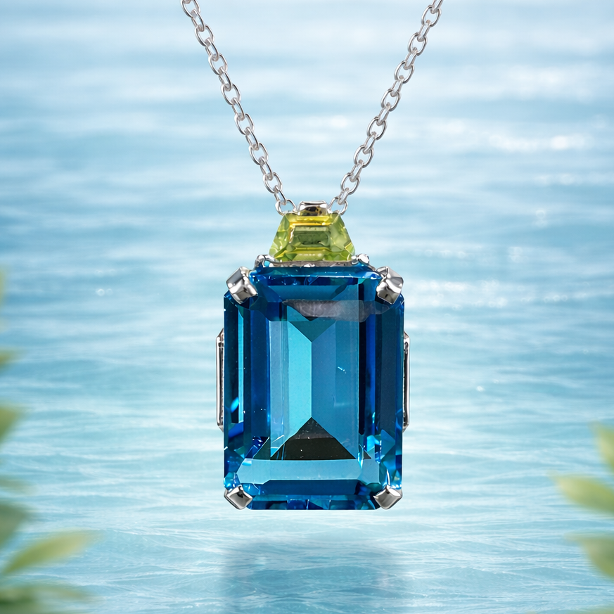 The Ocean Reef Blue Topaz & Peridot Necklace