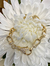 Load image into Gallery viewer, Yellow Gold Boston Link Diamond Lobster Clasp Bracelet