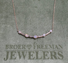 Load image into Gallery viewer, 14k Yellow Gold and Diamond Curved Bar Necklace