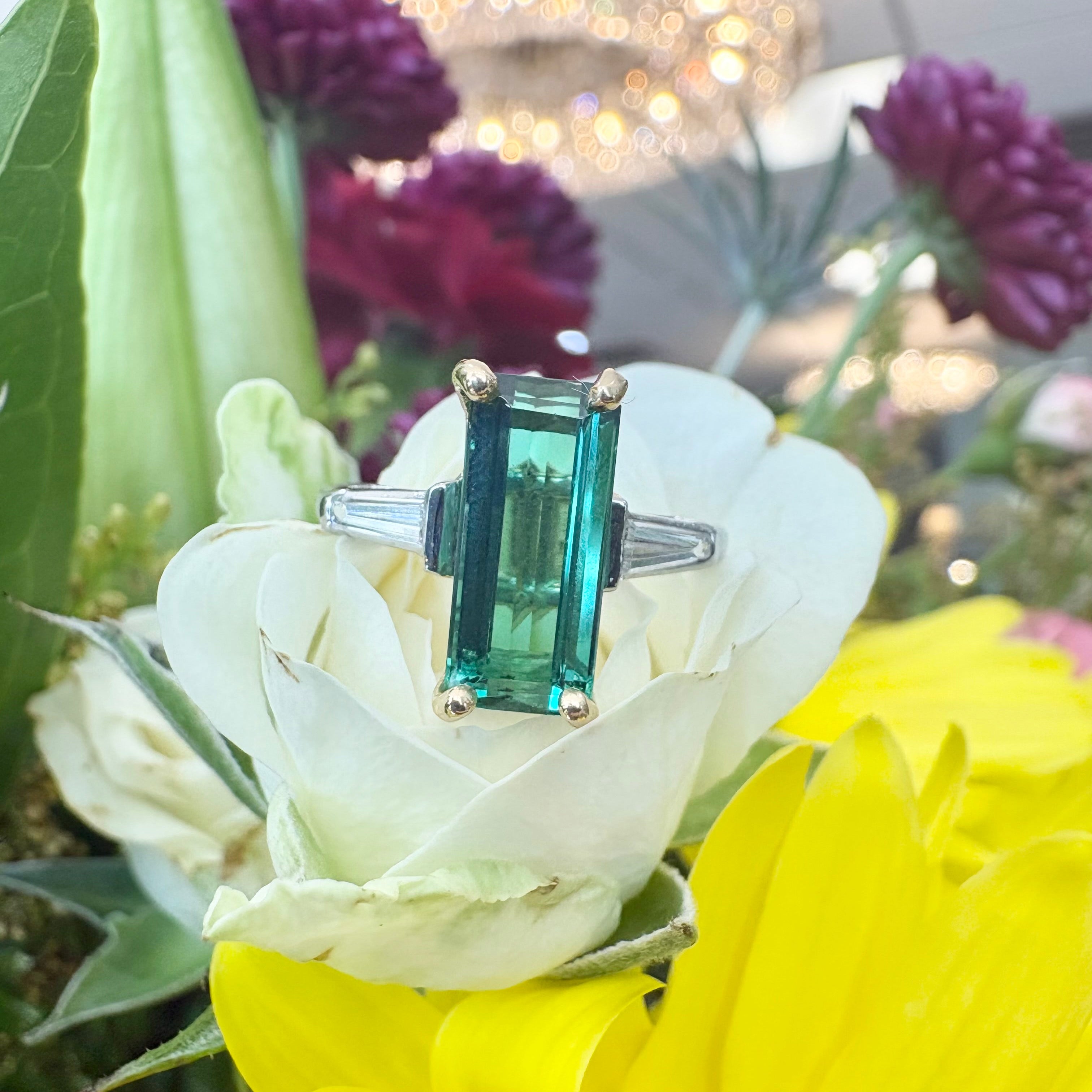 The Sunlit Forest Tourmaline & Diamond Ring - One of a Kind