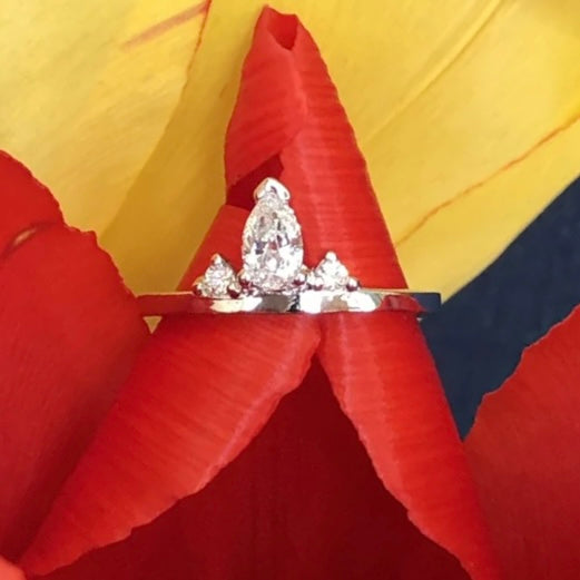 Pear Tiara Diamond Ring