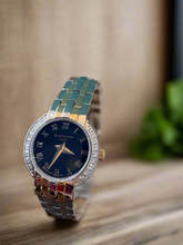 Load image into Gallery viewer, Black Dial Two Toned Bracelet Diamond Accent Petite Watch