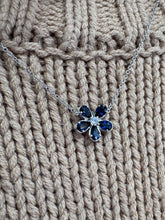 Load image into Gallery viewer, Sapphire and Diamond Flower Necklace