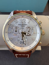 Load image into Gallery viewer, Silver Dial with Brown Leather Band Diver’s Watch with Date Function