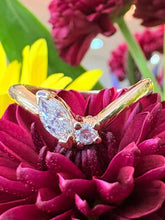 Load image into Gallery viewer, Two Stone Diamond Chevron Ring - One of a Kind!