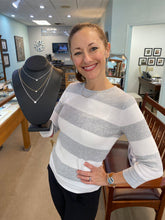 Load image into Gallery viewer, Vintage Diamond Bezel Set Necklace in White Gold with Paperclip Style Chain