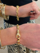 Load image into Gallery viewer, Yellow Gold Boston Link Diamond Lobster Clasp Bracelet