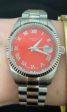 Load image into Gallery viewer, Red Dial Silver Bracelet Watch