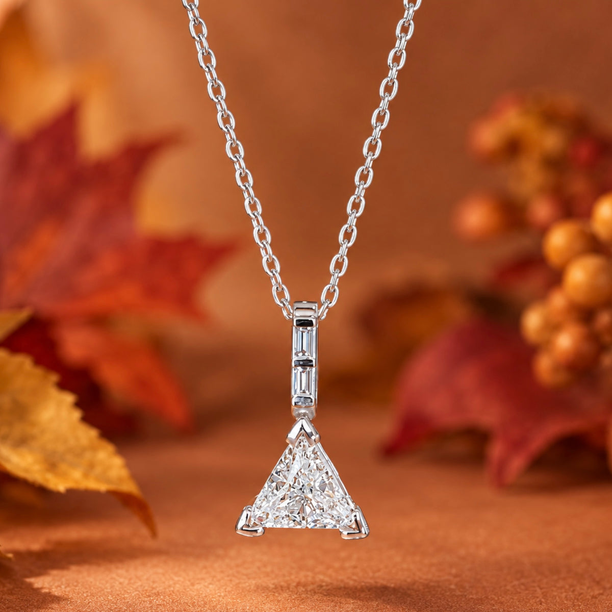 Vintage Trillion Belle Diamond Necklace