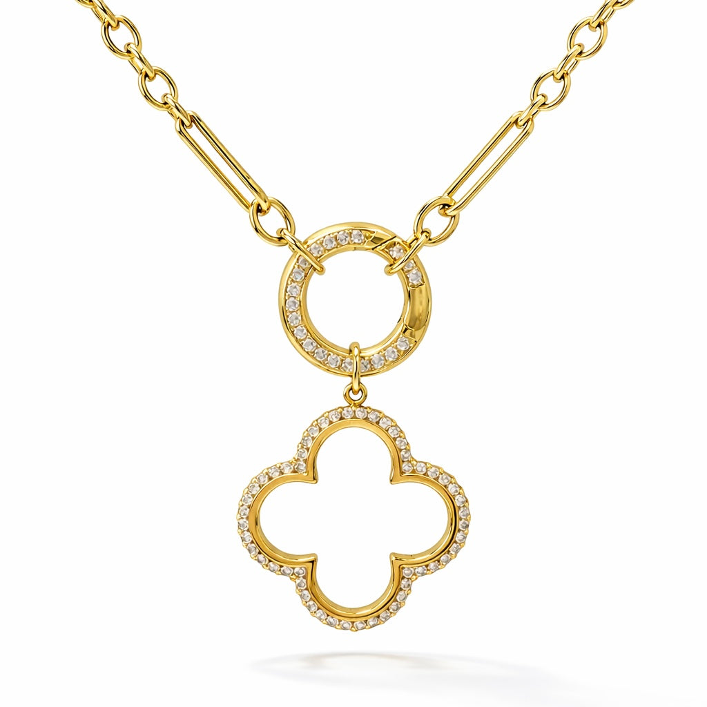 The Golden Clover Embrace Necklace