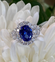 Load image into Gallery viewer, 18K White Gold Tanzanite and Diamond Ring