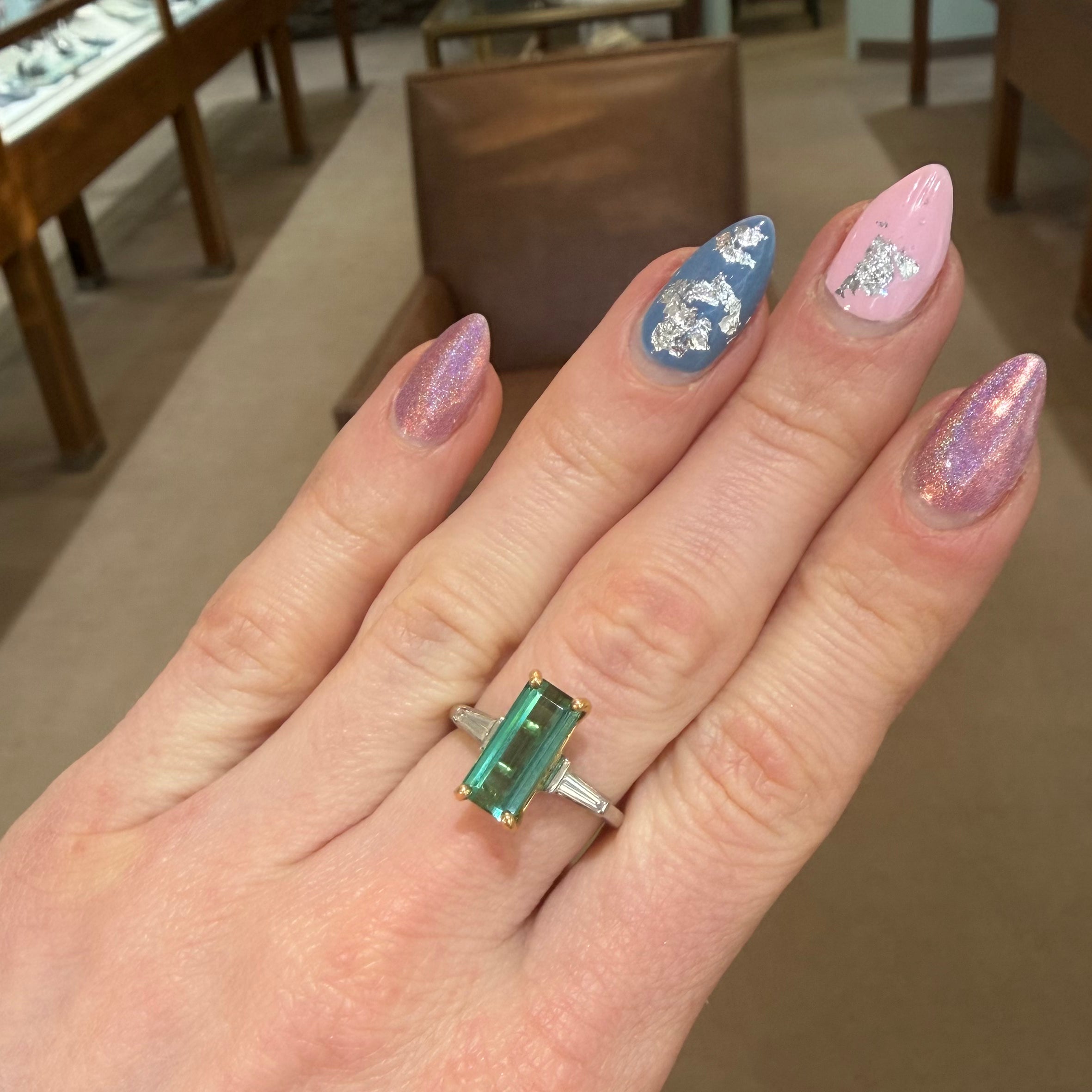 The Sunlit Forest Tourmaline & Diamond Ring - One of a Kind