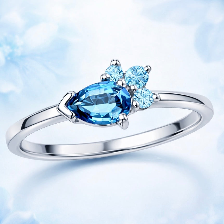 The Azure Bloom Ring - One of a Kind
