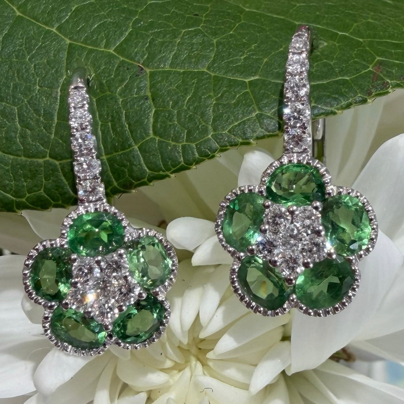 Green Meadow Tsavorite & Diamond Earrings
