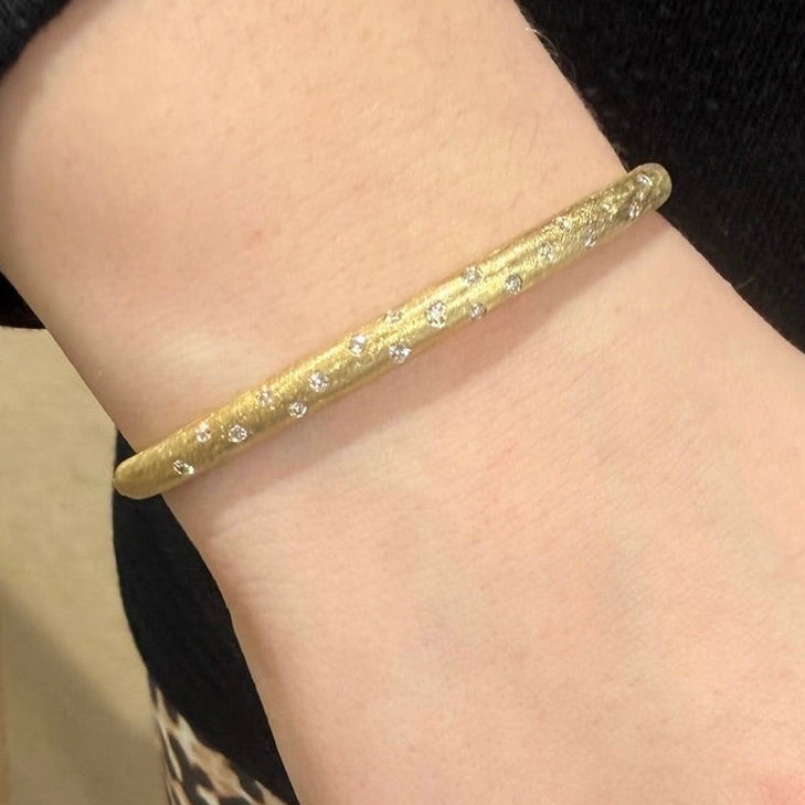 The Satin Spark Diamond Bangle Bracelet