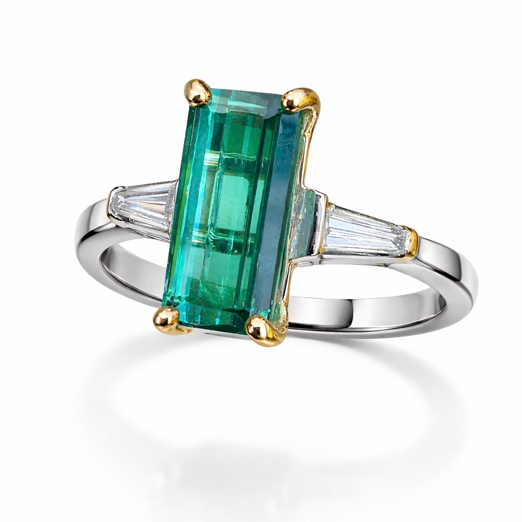 The Sunlit Forest Tourmaline & Diamond Ring - One of a Kind