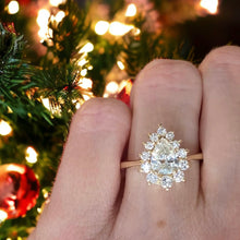Load image into Gallery viewer, Vintage Pear Diamond Halo Ring