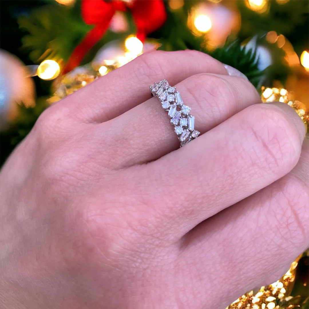 Mosaic White Gold and Diamond Ring