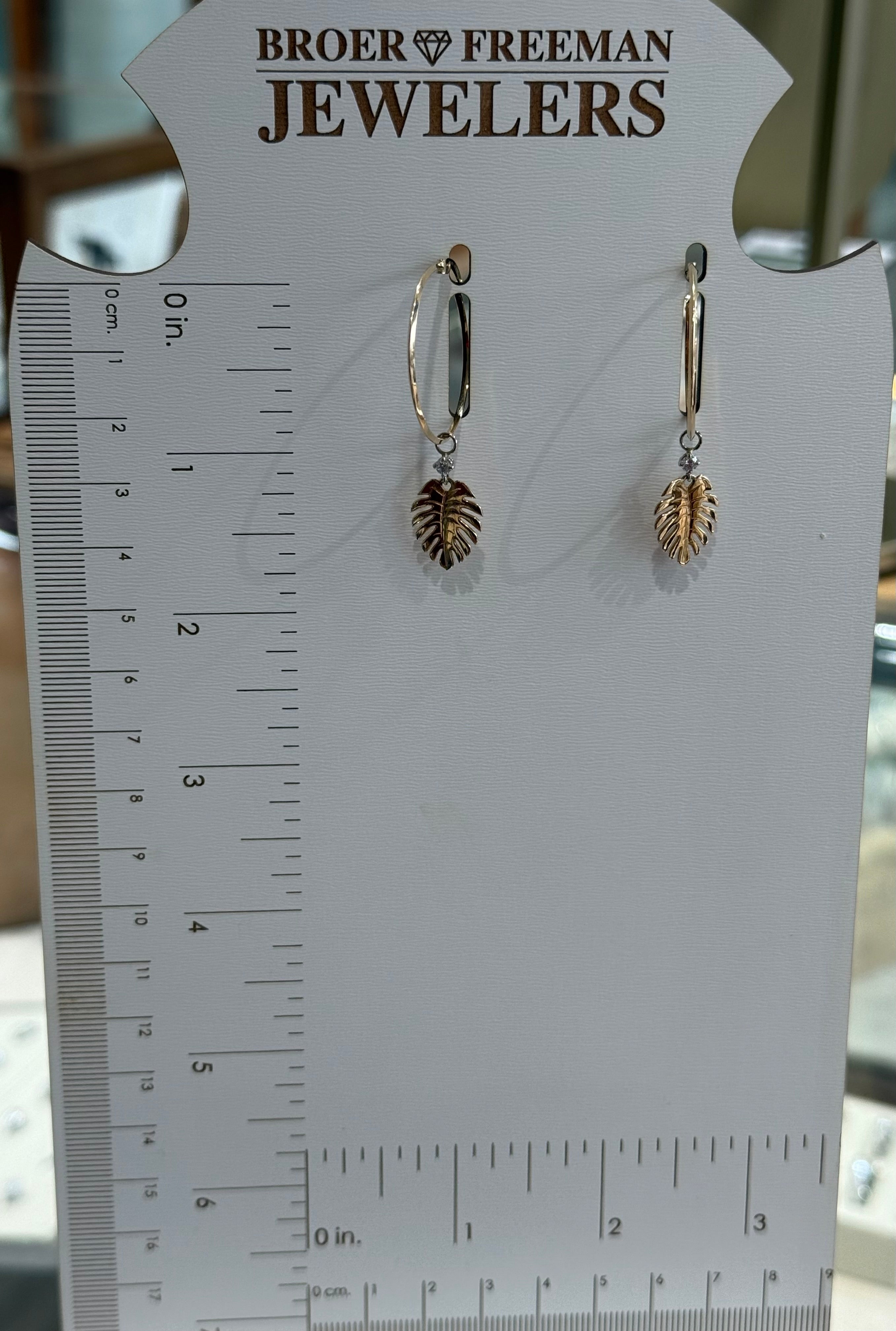 Golden Palms Diamond Hoops