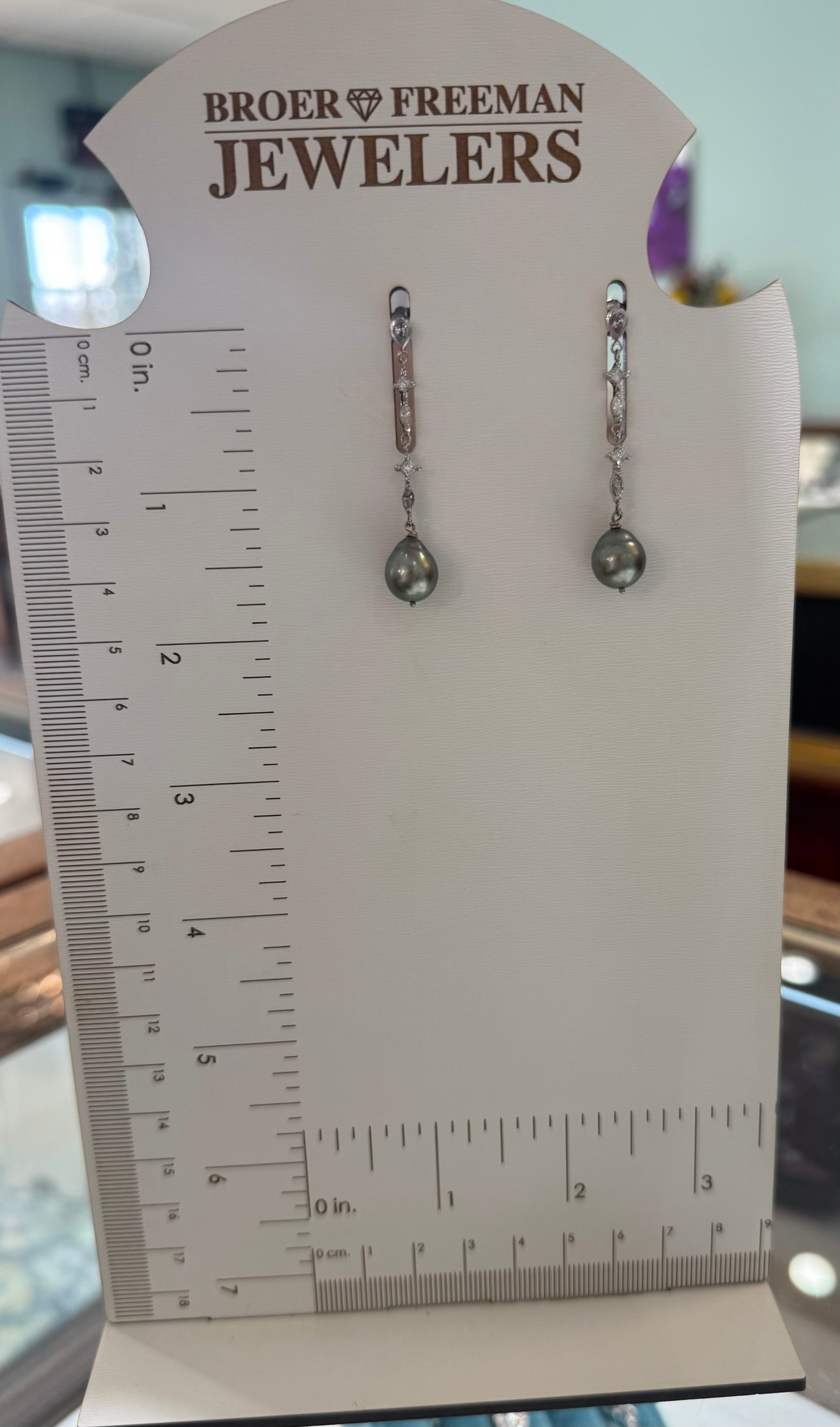 Radiant Night Tahitian Pearl and Diamond Earrings