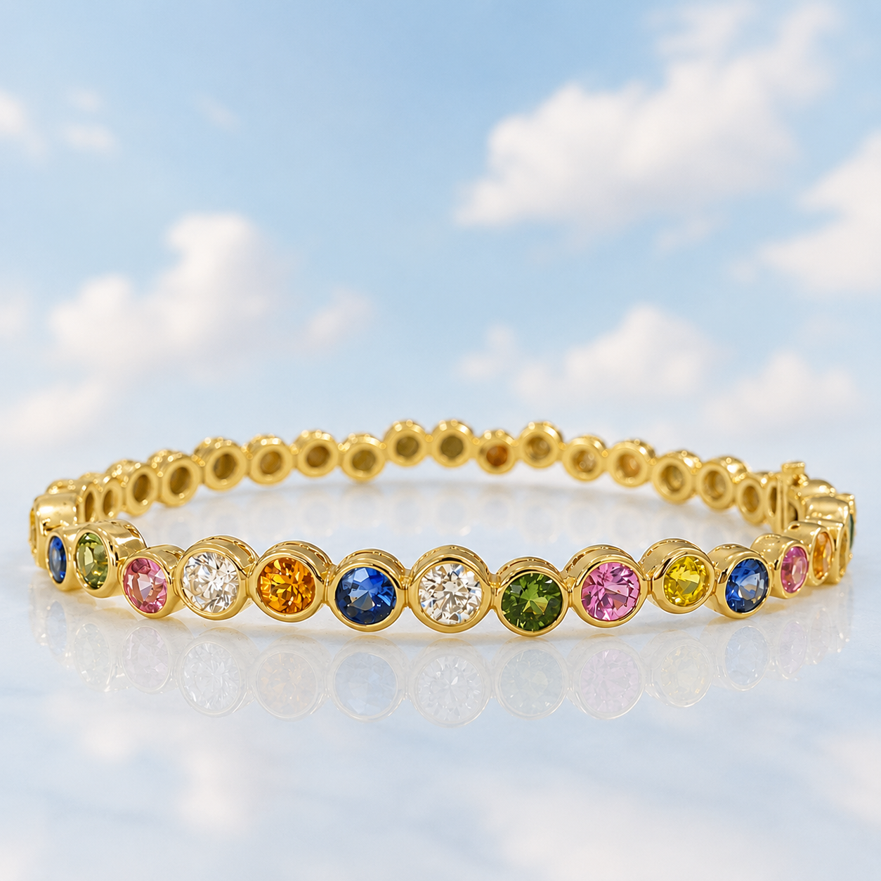 The Rainbow Orbit Bangle Bracelet