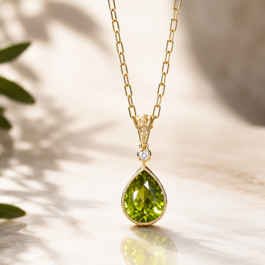 Pear of Paradise Peridot Necklace